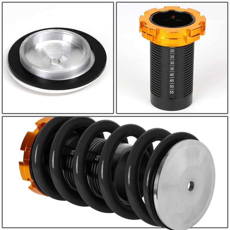 DNA MOTORING 4PCS Suspension Coilover Sleeves Spring Kit Compatible with 88-00 Civic / 93-97 Civic Del Sol / 88-91 CRX / 90-01 Integra, Black, COIL-HC88-T33-BK - Image 3